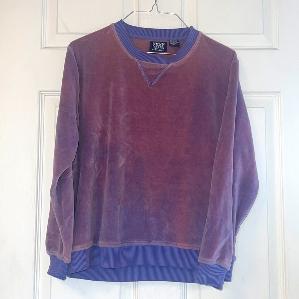 Bill Blass Purple Velvet Sweatshirt